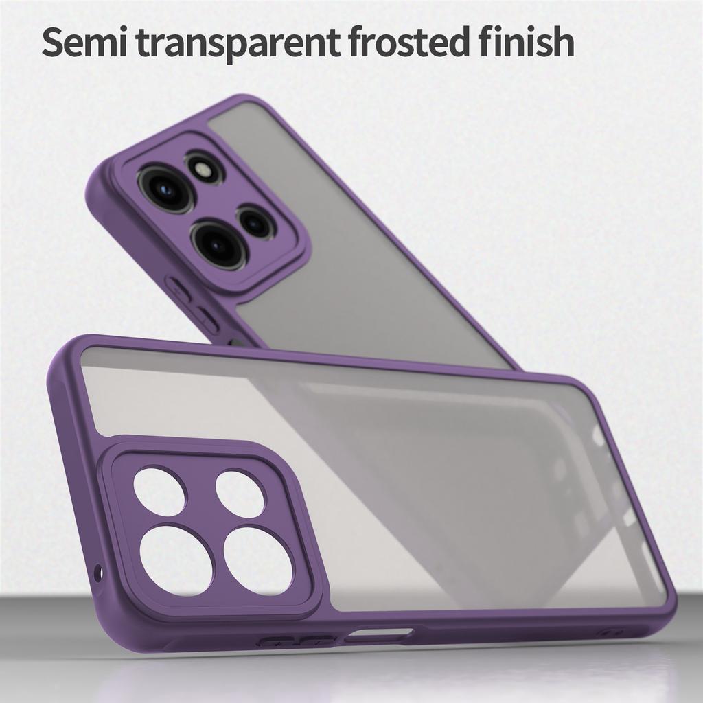 For Motorola Moto G 5G (2025)/G Play (2025) 5G Case Drop Proof Airbags Frosted Translucent PC + TPU Phone Back Cover