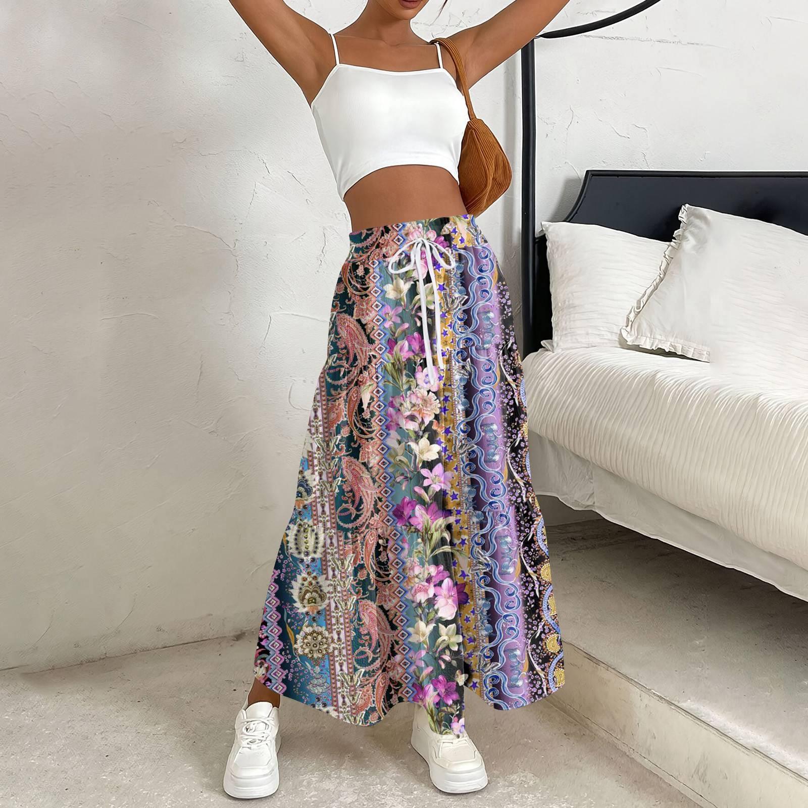 

Женская весенняя повседневная длинная юбка с оборками, однотонная юбка, ретро-юбка в складку L фиолетовый