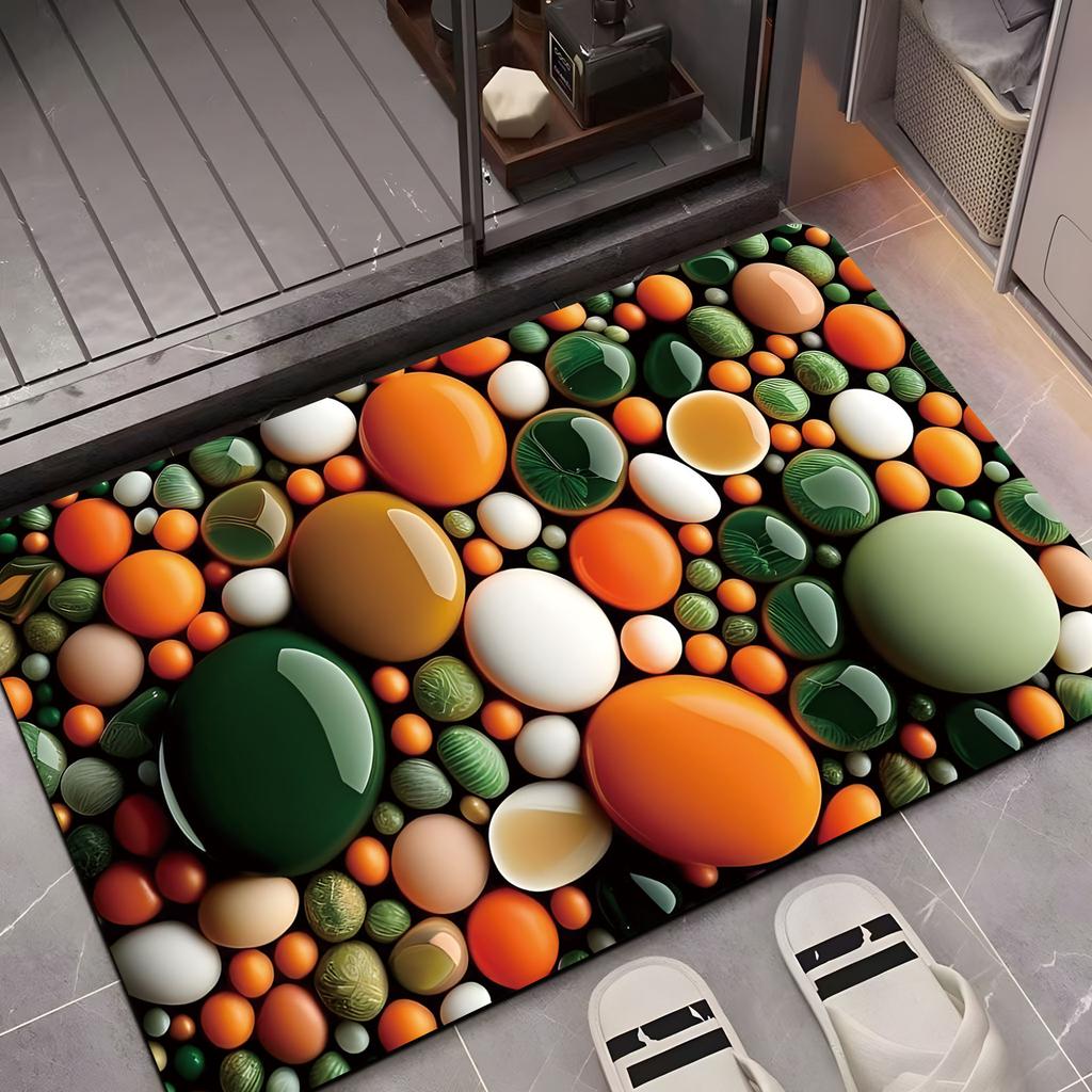 60*90cm Pebble-patterned Diatom Mud Floor MATS, Dirt-resistant and Wear-resistant Floor MATS, Bathroom Water-absorbing and Anti-slip Foot MATS MIT
