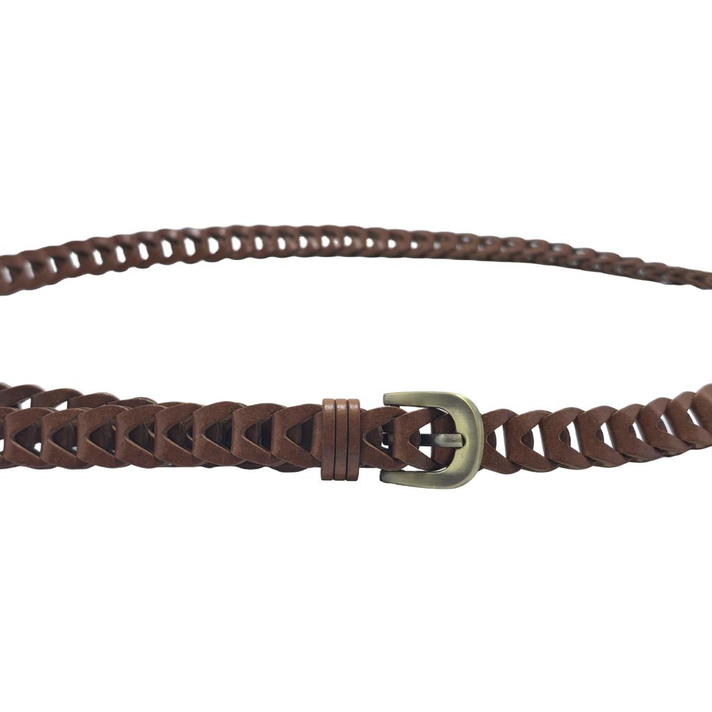 Woven retro women's belt with sweater skirt jeans women's pants belt women's non-porous belt one piece
