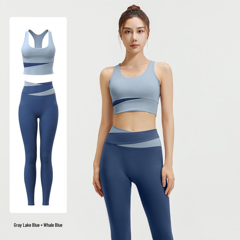 High Waist Tummy Control Shockproof Yoga Set: Tight Butt-Lifting, Nude-Feel Fitness Wear