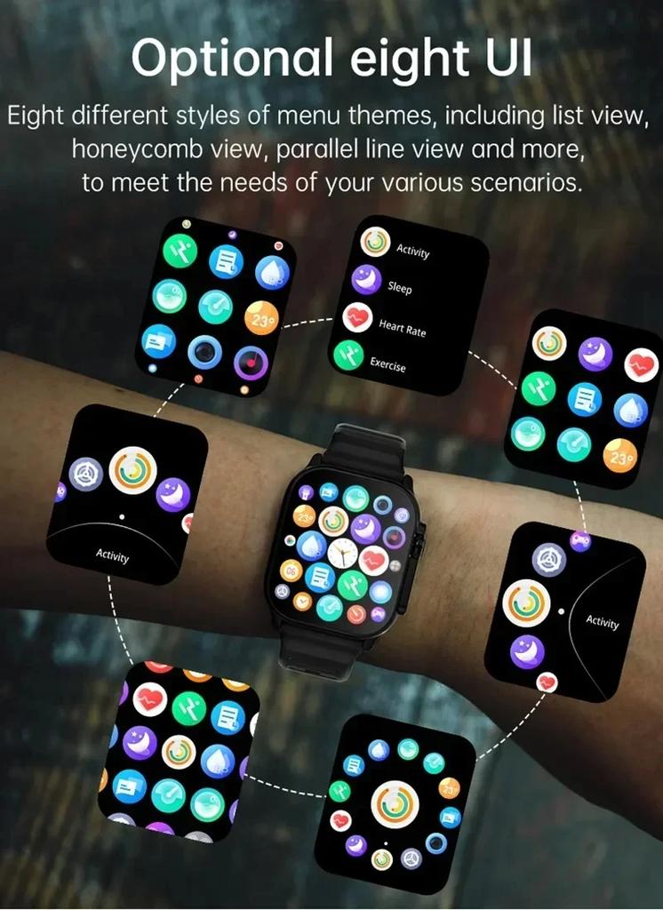 Original T800 Ultra Smart Watch Men 49Mm Series 8 Amoled Screen Nfc Compass Waterproof Watch Iwo Ultra 9 Smartwatch Set