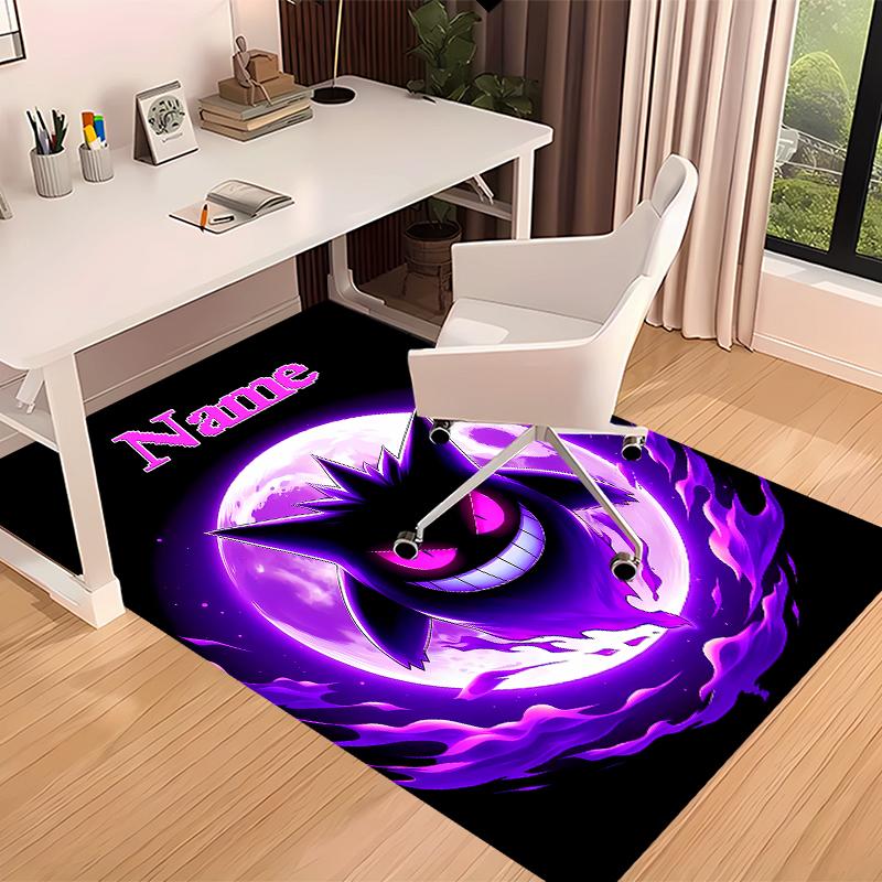 Custom Personalization Pokémon Gengar Print Area Rug - Soft, Washable Non-Slip Indoor Mat,Living Room,Home&Office Decorative Rug