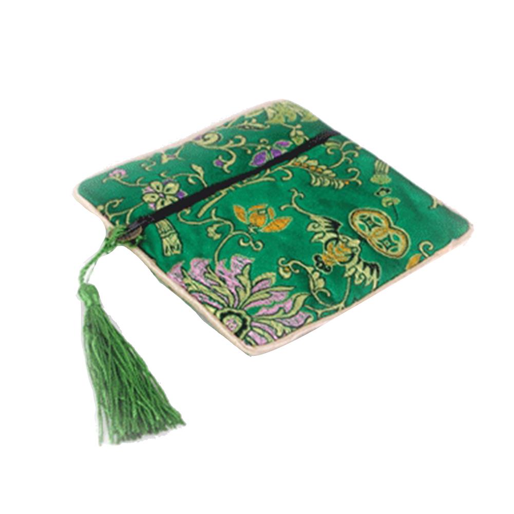 

Wonder Pocket с цветочной кисточкой и застежкой-молнией с вышивкой, квадратная сумка, сумка для хранения ювелирных изделий