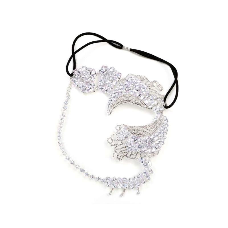 

High Quality Copper Rhinestones Half Face Mask Sturdy Shining Finish Ideal For Special Occasions Costume Event Long Lasting Wear 1