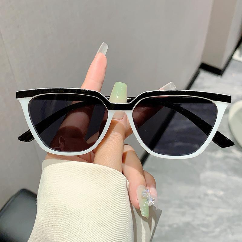 Vintage Luxury Designer Cat Eye Sunglasses Women Men UV400 Double Color Shade Punk Outdoor Popular Sun Glasses