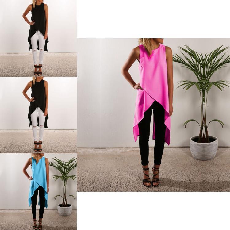 Damen Rmellos Longshirt Sommer Westen Tank Bluse Hemd Shirt Tunika Oberteil Top In Premium Quality For Effortless Versatility And Timeless Style