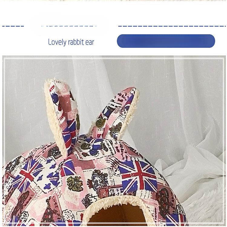 Yurt Pet Dog House Cat House Rabbit Ears Shape Winter Warm
