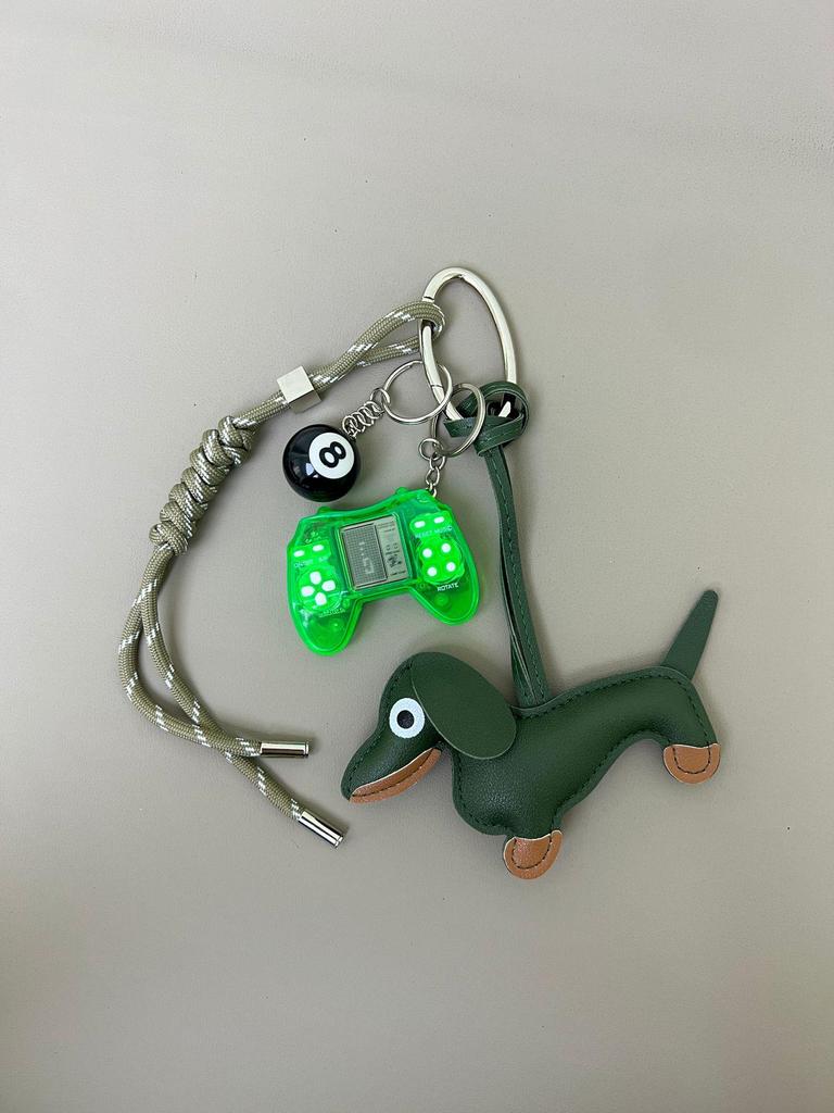 Miu Dachshund Cartoon Keychain: Trendy DIY Personalized Rope Charm Pendant