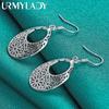 925 Sterling Silver Hollow Flower Earrings For Women Fashion Charm Jewelry Gift