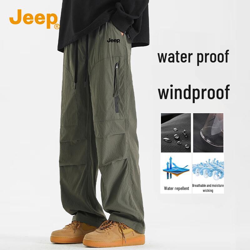 JEEP Men s Windproof Waterproof Straight-Leg Cargo Pants 4XL