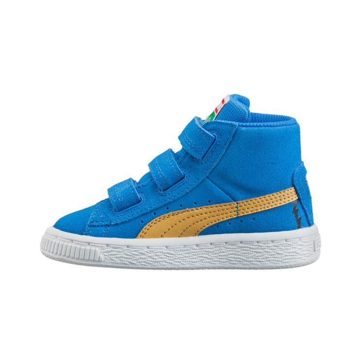 Puma Suede Mid Sesame Durable Non-Slip Velcro Casual Sneakers Baby Sneakers Blue 361678-01