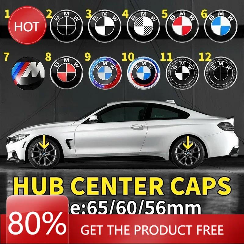 2025 Hot 4PCS 56MM 60MM 65MM Car Wheel Hub Center Caps Sticker Rim Cover Badge Emblem for BMW E39 E87 E60 E46 E53 E90 F10 F20 F2