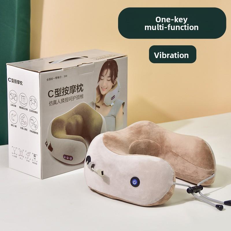 Shoulder and Neck Massage Pillow Household Multifunctional Heating Neck Protector Vibration Kneading Shawl Massager Travel Massage Pillow