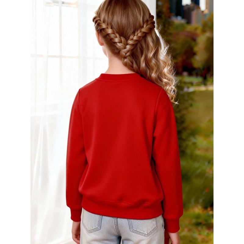 Kids Sweatshirt Round Neck Sweatshirt,Adorned with Antlers and Snowflake Elements, Playful and Cute
