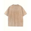 European sizes Men'S Retro Washed Leopard Print Letter Pattern T-Shirt - Casual Nostalgic Short Sleeve Crew Neck Top