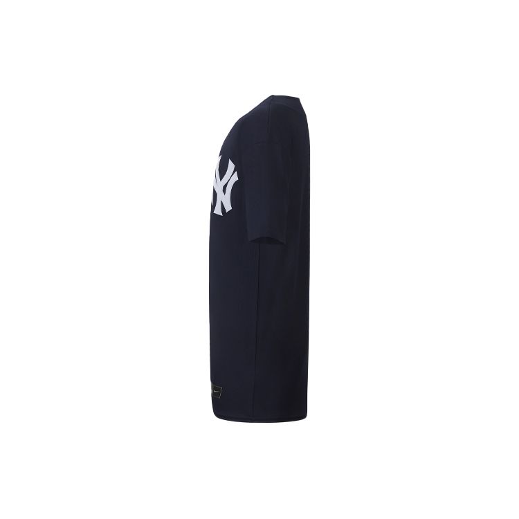 Nike X MLB Collaboration Kids New York Yankees Logo Pattern Single-Breasted Short Sleeve Sports Jersey Jacket Kids Jackets Dark-Navy DM9239-414