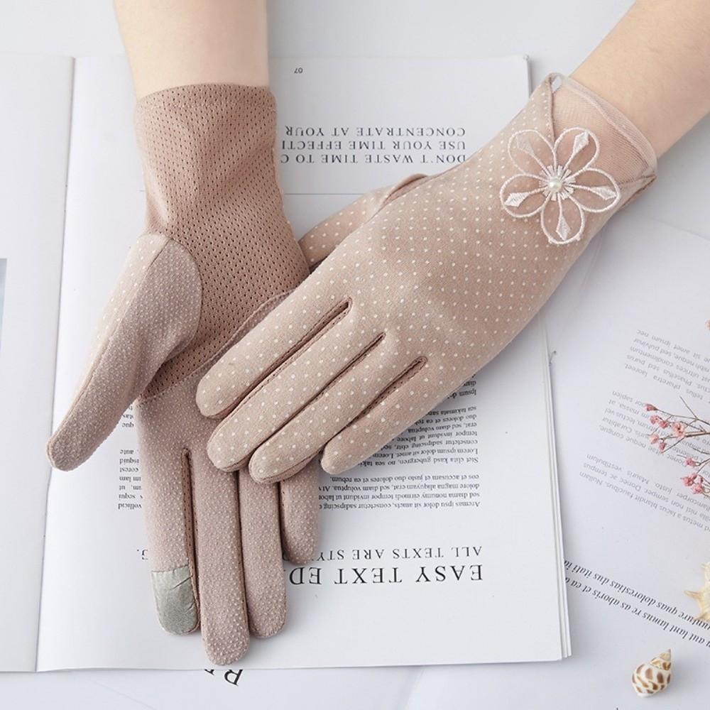 Non-slip Sun Protection Gloves Breathable Mittens Fashion Touch Screen Gloves  Women