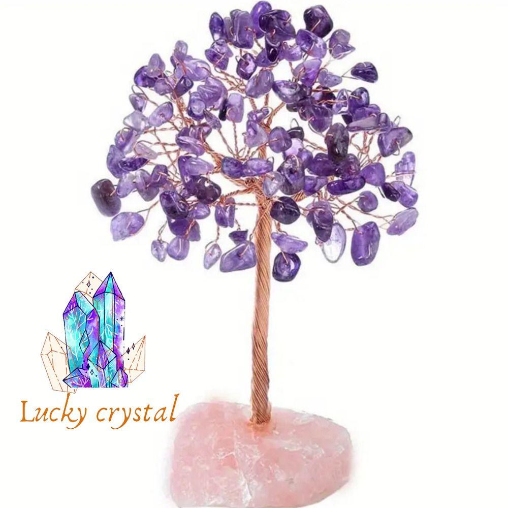 With Base Crystal Feng Shui Trees Landscape Wealth Tree Ornaments  Potted Plants