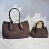 26 New genuine leather women's handmade woven bag, frosted leather tote, mother-and-child cabbage basket, single shoulder bag cross-border wholesale