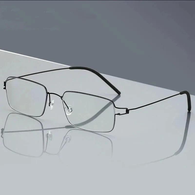 Business Reading Glasses Anti Blue Light Metal Frame Male Presbyopic Eyewear Ultra Light Thin Frame Glasses