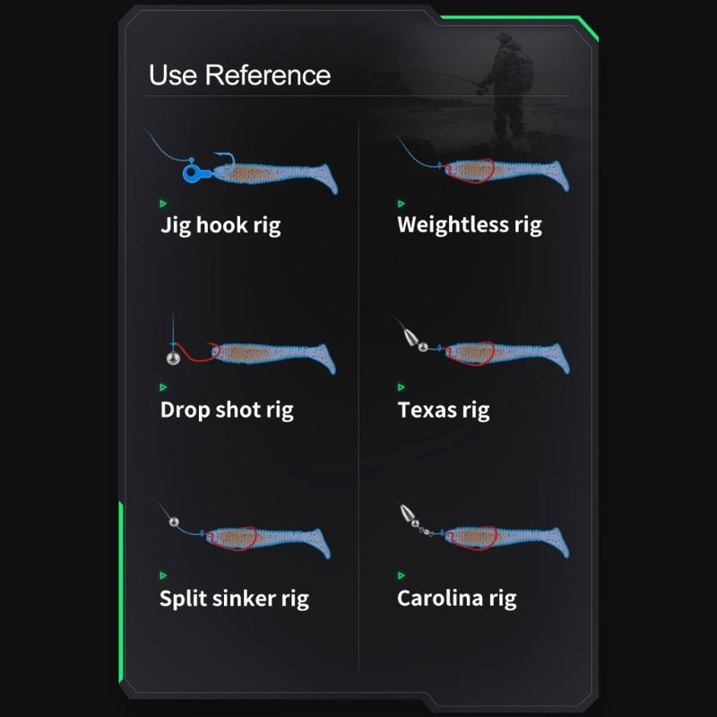 6lots Soft Realistic Floating Lures Swimming Motion Wobblers Artificial Baits Saltwater Freshwaters Use