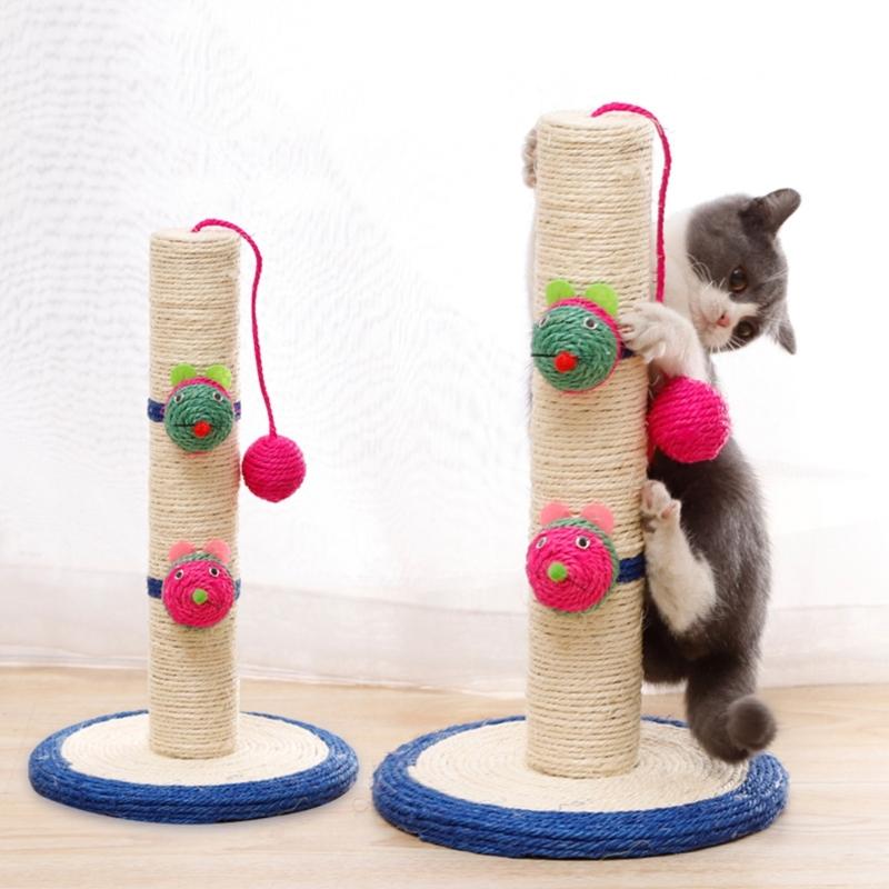 Cats Scratcher Post Toy Pet Sisal Rope Kitten Scratching Post Climbing Tree Scratching Tree Toy Cat Entertainment Toy