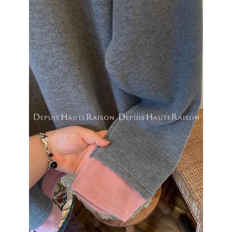 Damen Europäisch-Koreanischer Farbblock-Patchwork Zweiteiler Look Langarm T-Shirt - Lässiger Herbst/Winter Mode Pullover