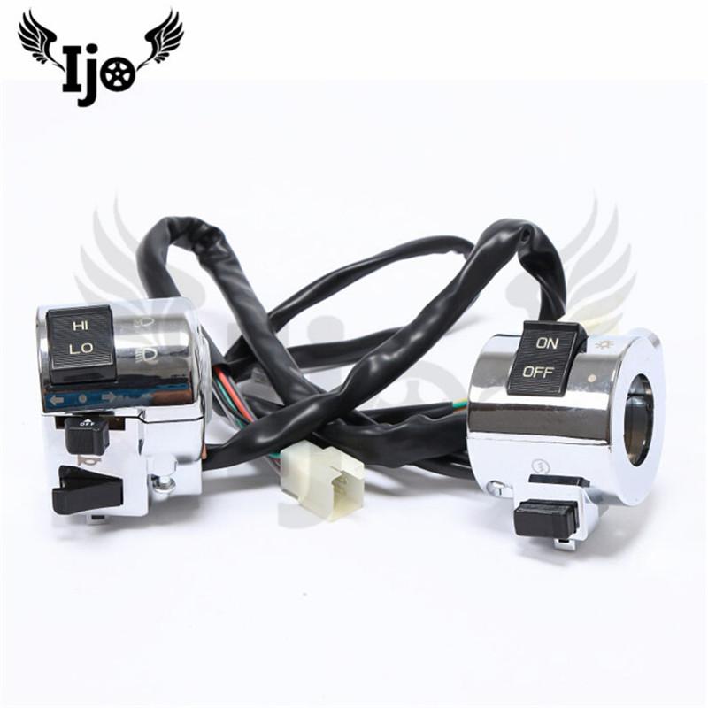 brand chrome silver 25MM moto switches motorbike handlebar controller for Honda Yamaha scooter switch motorcycle accessories