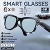 New AI Smart Glasses 800W HD Pixel Camera Video Recording Outdoor Sport Sunglasses Translation Voice Call Bluetooth Glasses Music Playback 32GB Memory