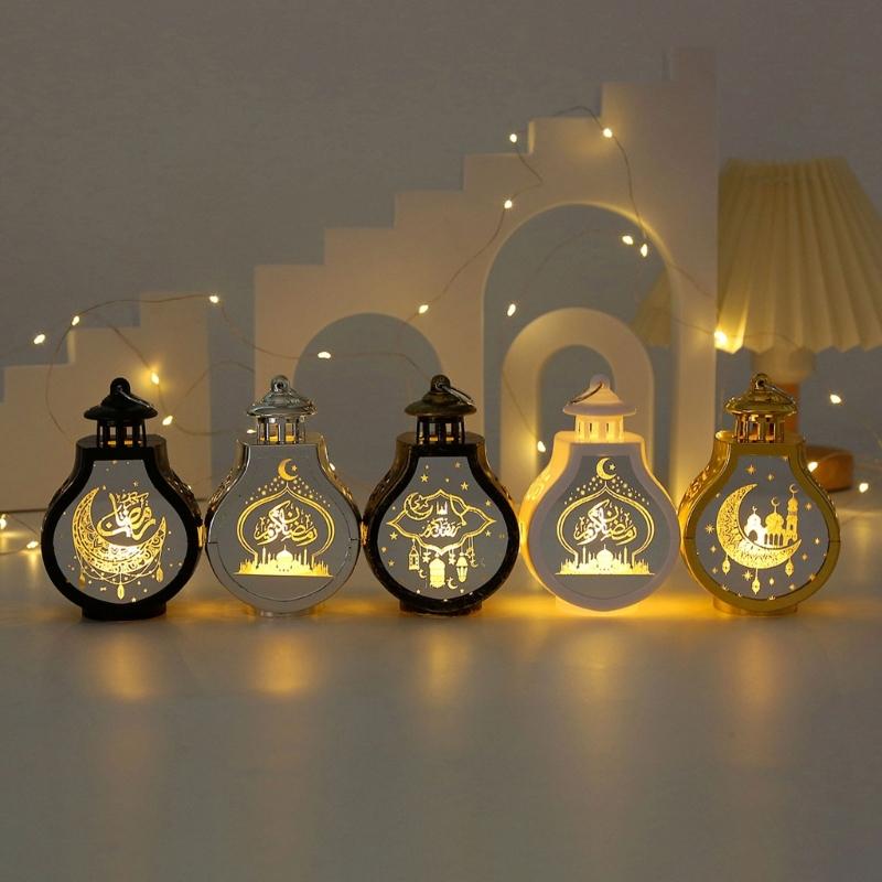 EidMubarak Light Lamp Ornament Islamic Party Decor Supplies Ramadas Wind Lamp Decor for Home Party