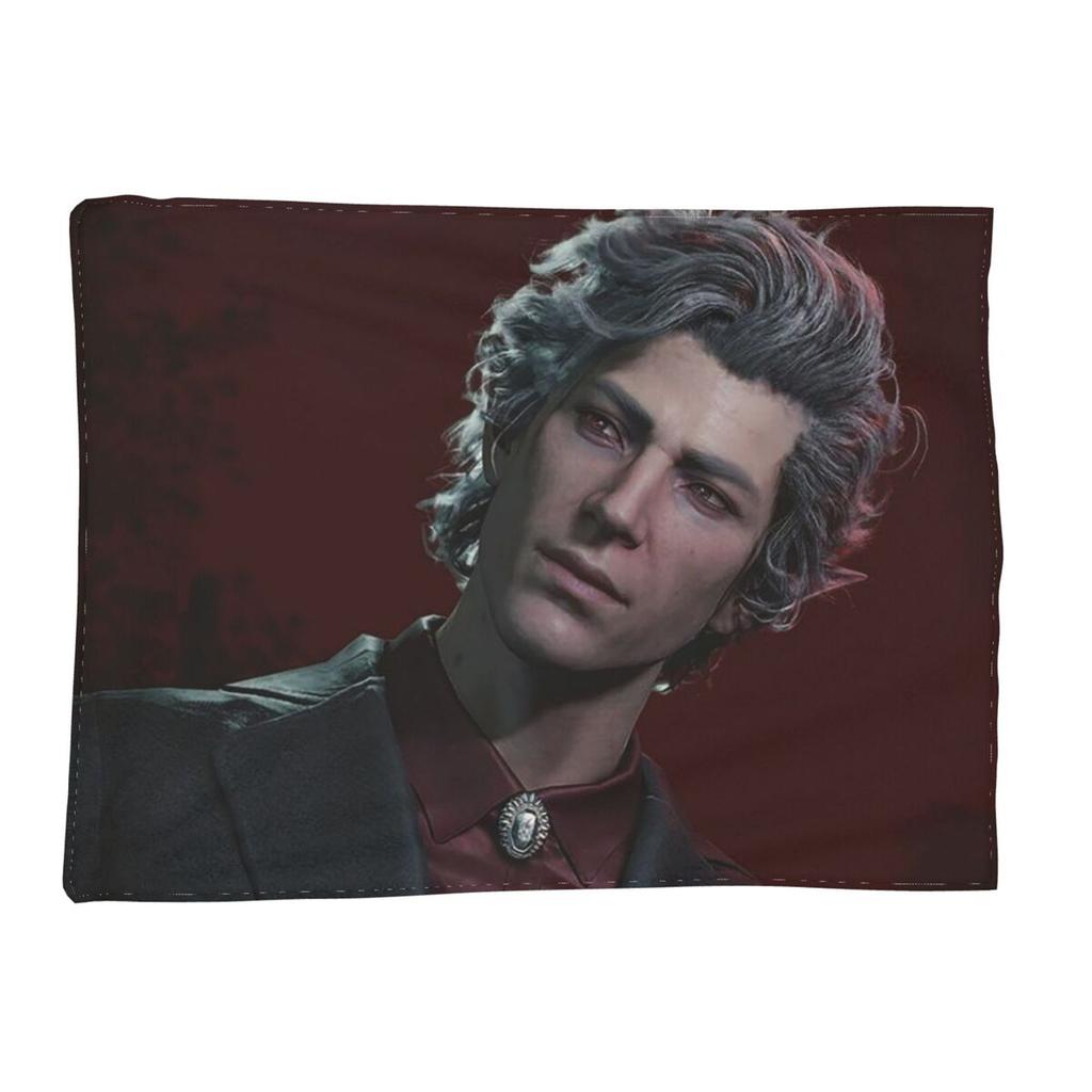 Baldur's Gate 3 Astarion Vampire Character Blanket Soft Warm Flannel Throw Blanket Plush for Bed Living Room Picnic Travel Couch