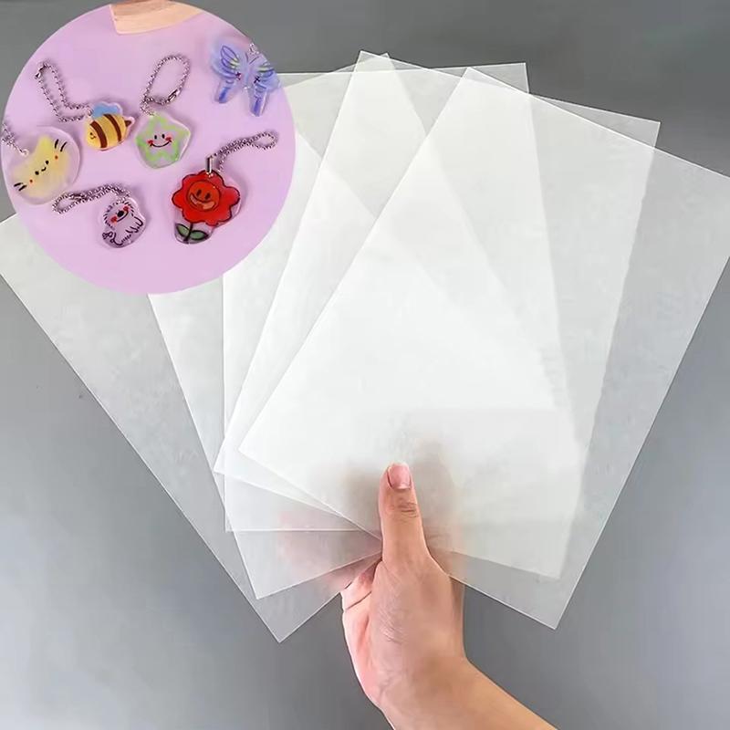 5Pcs Shrink Plastic Sheets Thermal Heat Shrink Film Translucent Sheets Blank Shrink Art Film Paper For Diy 14.5X20Cm 20X29Cm