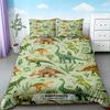 Duvet Cover 3pcs Cartoon Cute Color Dinosaur Print Coreless Down Duvet Cover Set, Multi Size Bedding Decoration, soft beautiful