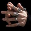 6Pcs Punk Poker Joker Silver Color Rings Set for Men Goth Skeleton Billiards Set Couple Emo Fashion Jewelry Anillos Hombre