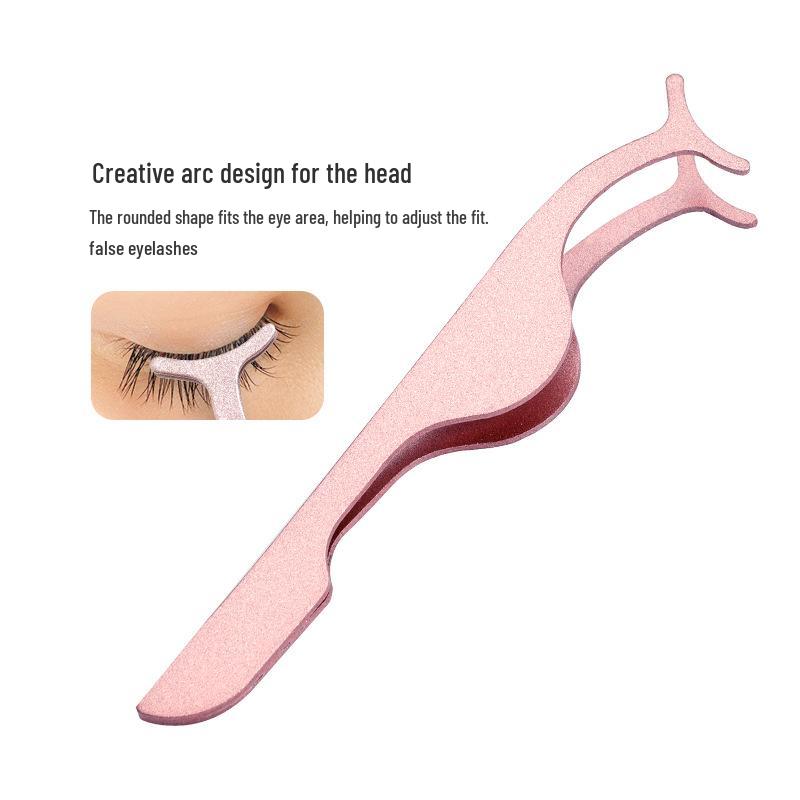 Carbon Steel Eyelash Applicator & Eyebrow Tweezer Set - Portable False Eyelash Curler and Beauty Makeup Tools Orange