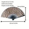Elegant Leopard Print Folding Fan with Black Frame - Stylish Prinss Theme, Lightweight & Portable for Women