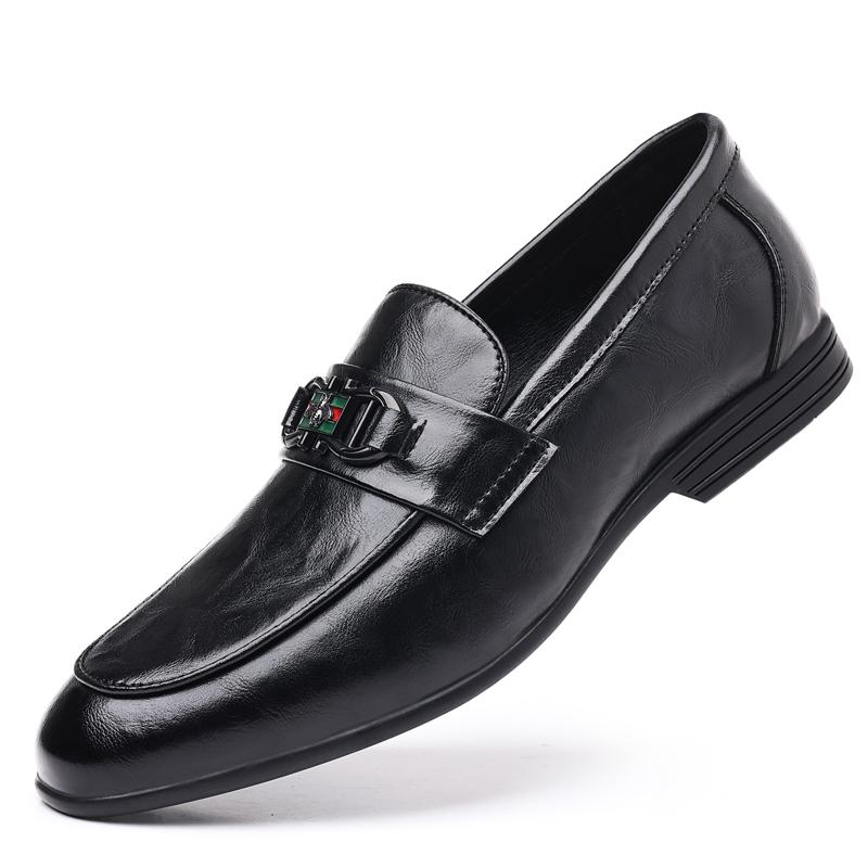 High-quality Men's Formal Shoes Leather Luxury Party Dating Wedding Male Shoes Brown Oxford Business Shoes Men's Loafers