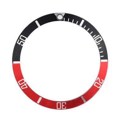 Ersatzteil für Uhr-Armbanduhr-Aluminiummaterial, Schlaufe, Lünette, Einsatzring (Schwarz Rot)