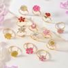 14Pcs/Box Children Cute Adjustable Rings Pretend Play Makeup Toys for Girls Gifts Flower Unicon Alloy Rings Fashion Beauty