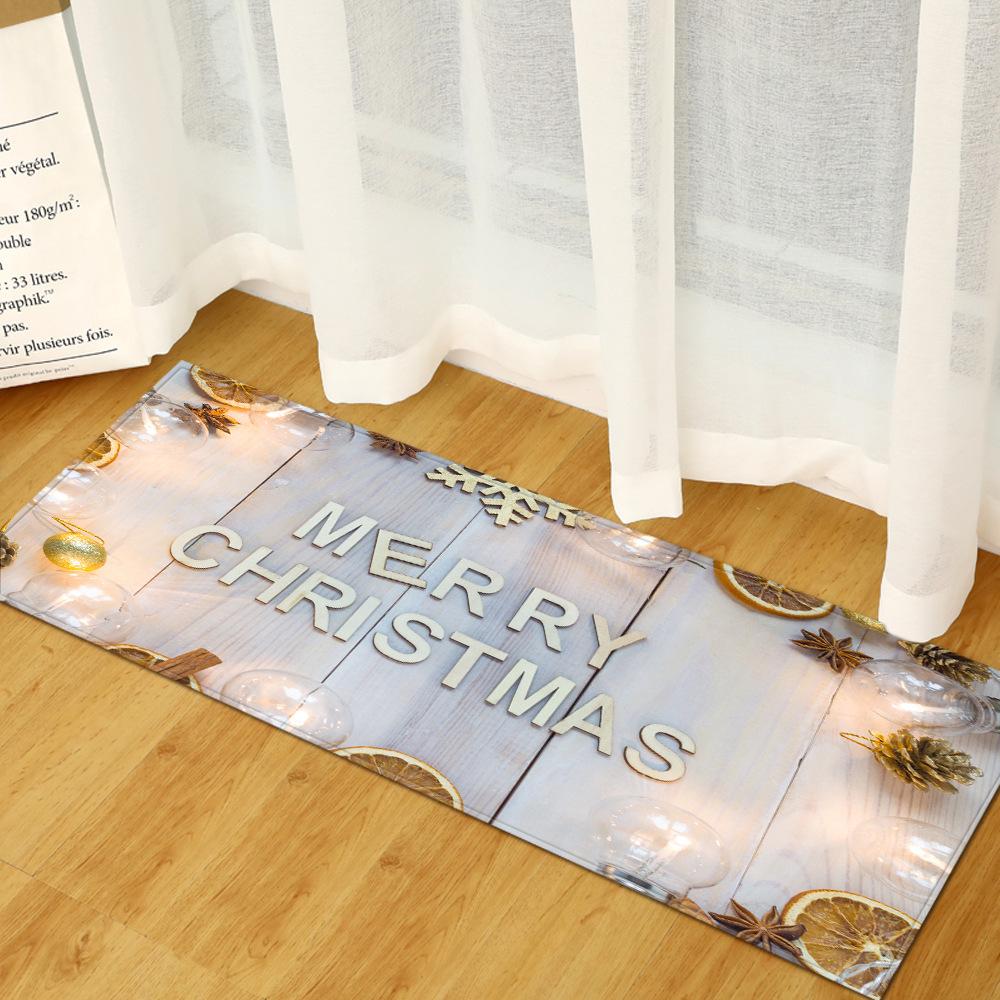 Merry Christmas Kitchen Mat Soft Thickened Kitchen Floor Mat Waterproof Non-slip Oil-proof Floor Mat Runner Rug