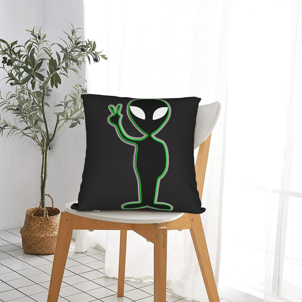 Ufo We Come In Space Alien Pillow Cover Funny Pillow Case For Living Room Bed Chair Soft Pillowcases Gift