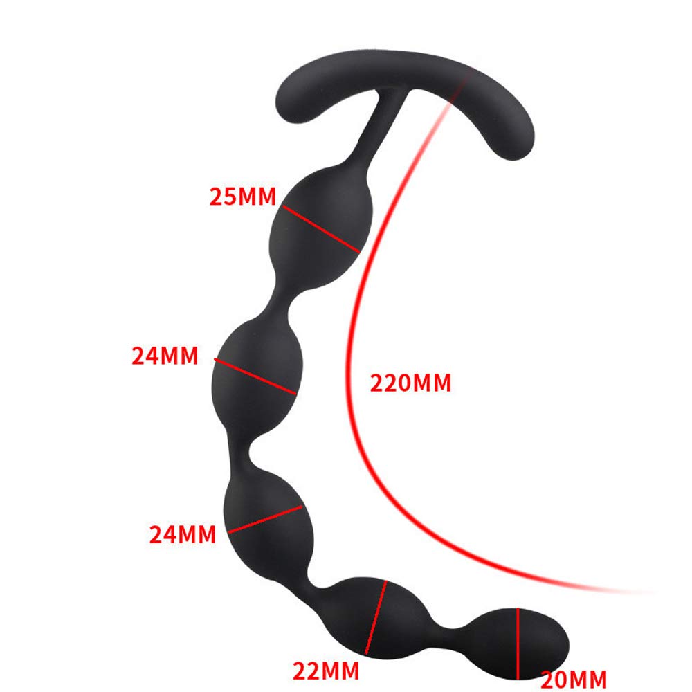 Anal Plug Anal Beads Made of Silicone with Handle Popular Ranking Adult Anal Pearl Anal Plug SM Goods 5 Connected Beads Anal Beads Beginner Waterproof