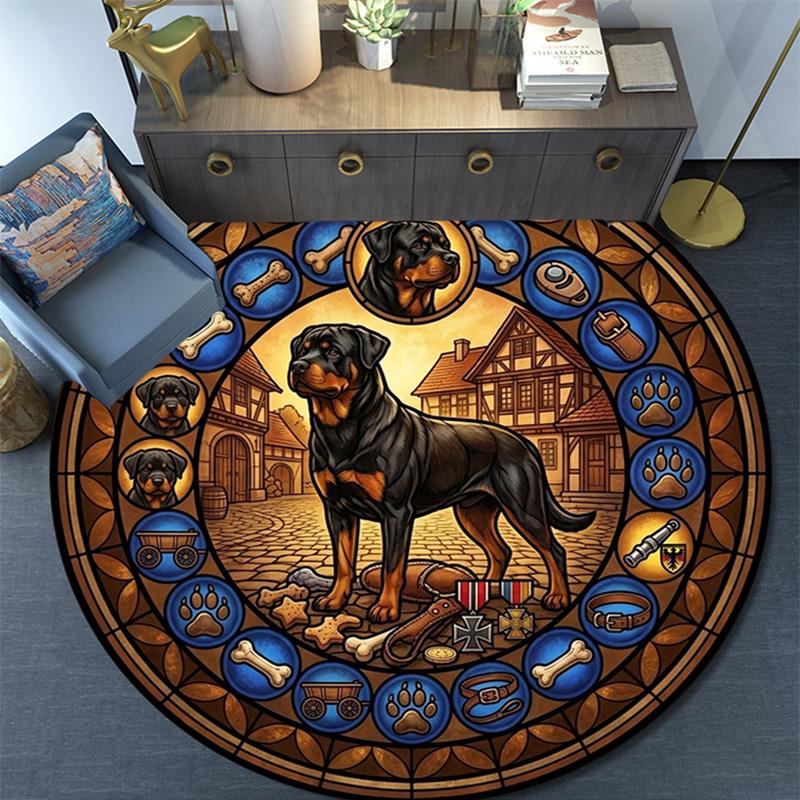 Bulldog Heritage Symbols Round Area Rug Under Office Chairs Bedroom Living Room Home Decor