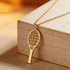 Sportliche Vergoldete Hohl-Tennisracket-Anhänger Halskette Für Damen Modeschmuck Accessoires Geschenke