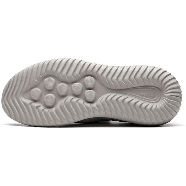 Anta Lifestyle Series Fabric Two-Layer Cowhide Shock Absorbing Non-Slip Wear-Resistant Low-Top Sports Casual Shoes Men Sneakers Gray 91848801-4
