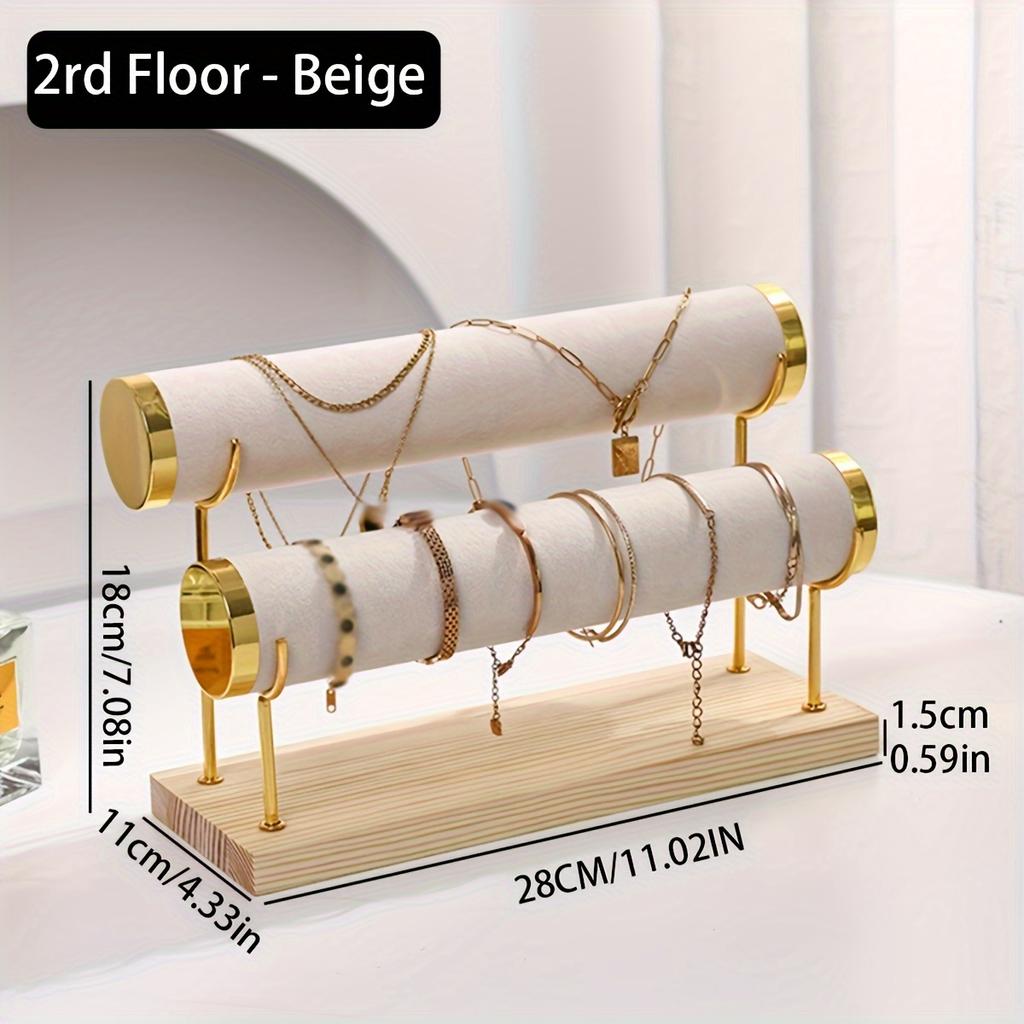 1pc Step Velvet Necklace Bracelet Foot Chain Display Stand Desktop Bedroom Dressing Table Sales Cabinet, Business Cabinet
