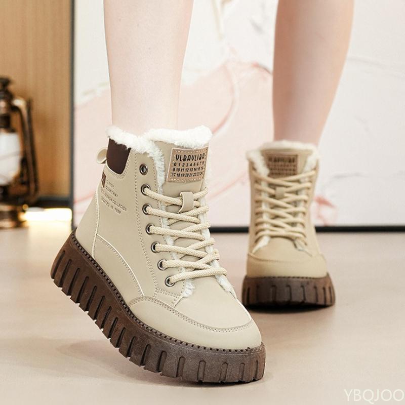 Autumn and Winter Fashion New Style with Fleece Insulation Versatile Women's Boots Slimming and Height Increasing Women's Boots