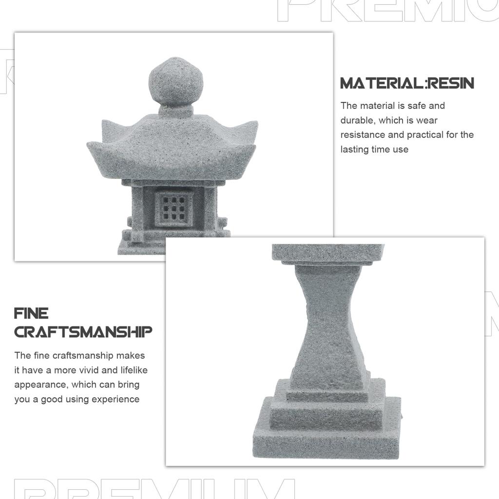 FOMIYES Replica Stone Lantern Sand Table Pavilion Model Zen Garden Tower Mini Tower Ornament Miniature Tower Ornament Aquarium Pavilion Model