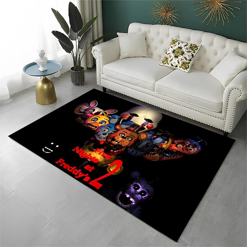 Tappeto Classico F-FNAF Gioco Horror Freddy per Stanza dei Giochi Camera da Letto Soggiorno Divano Decorazione Casa, Tappeto per Area Bambini Tappetino Antiscivolo